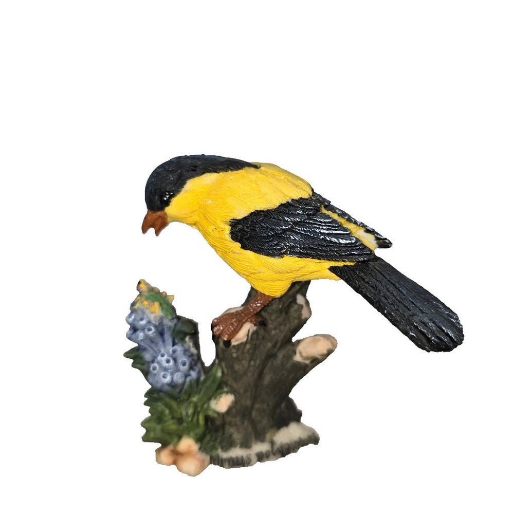 Yellow American Goldfinch Bird Figurine Porcelain Miniature